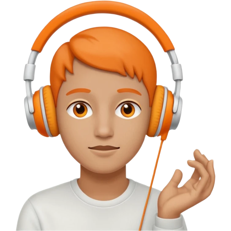 listen to music in orang earpods emoji