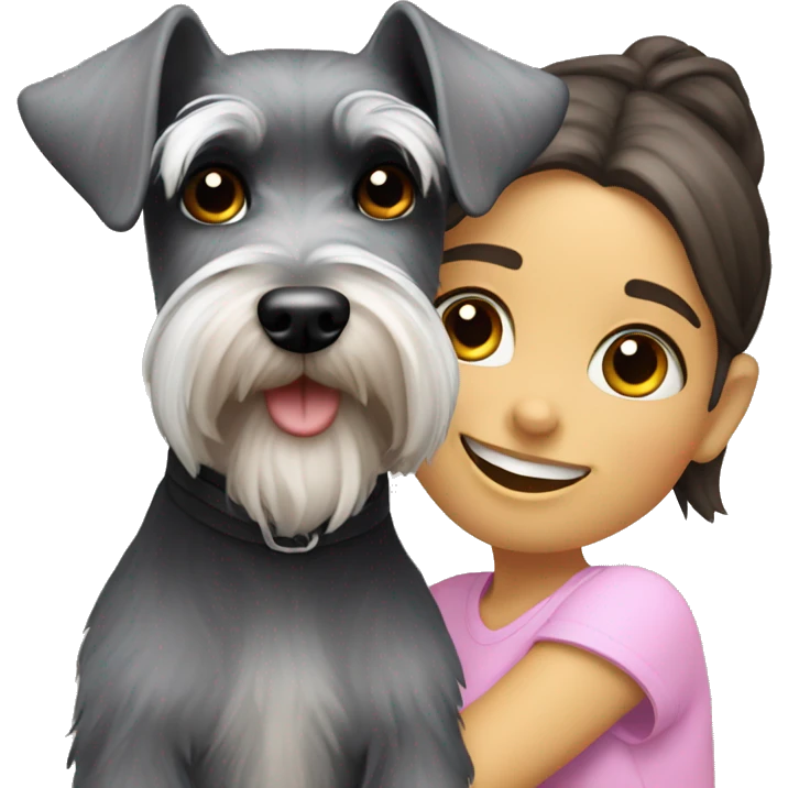 Mini schnauzer with a girl emoji
