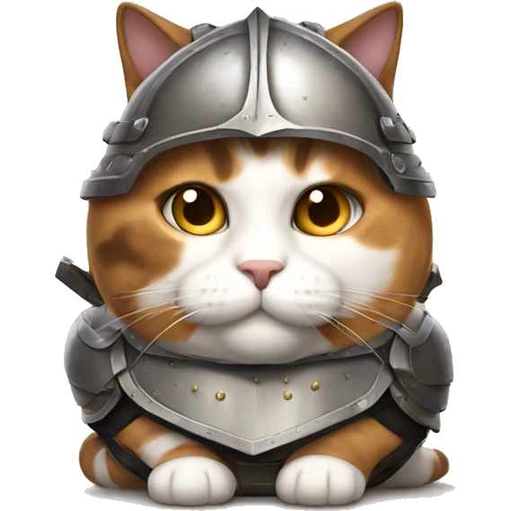 Fat calico cat with armor  emoji
