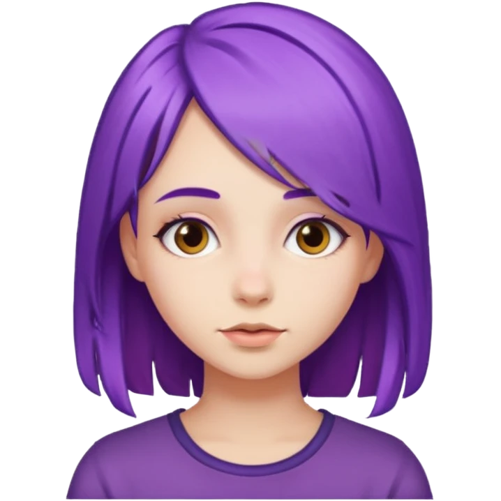 Mor saçlı kız emoji