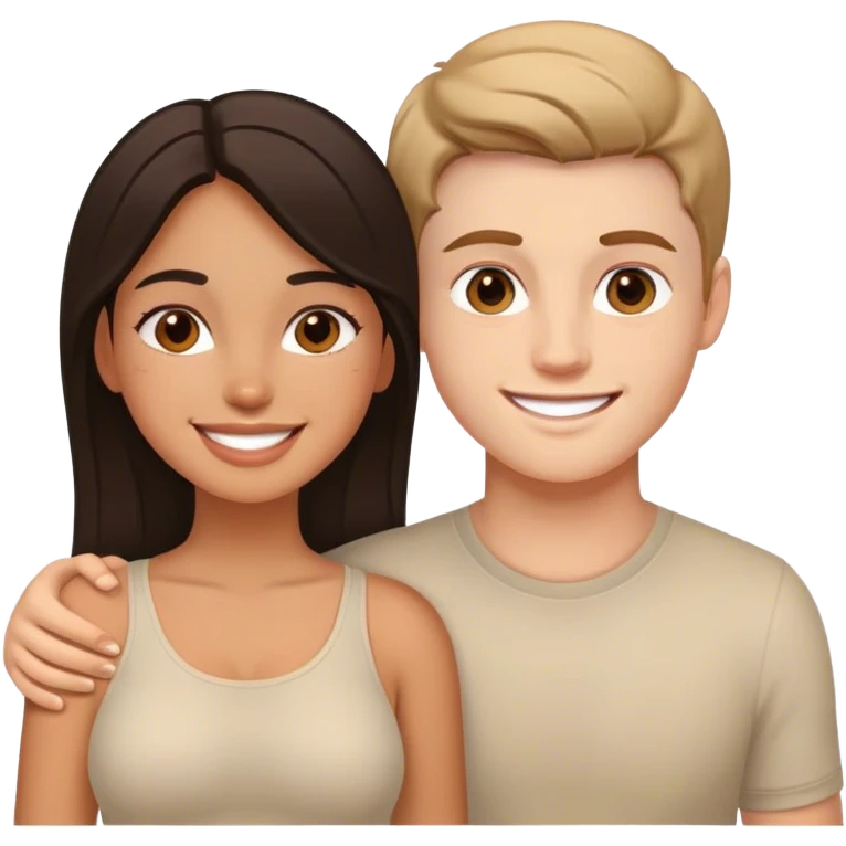 latina girl with white boy emoji