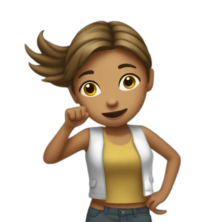 fille qui fait un dab emoji