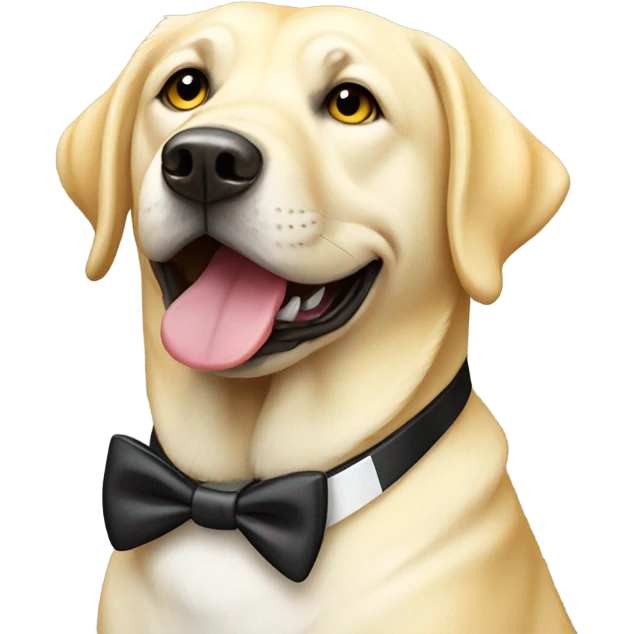 yellow lab dog wearing a tuxedo emoji