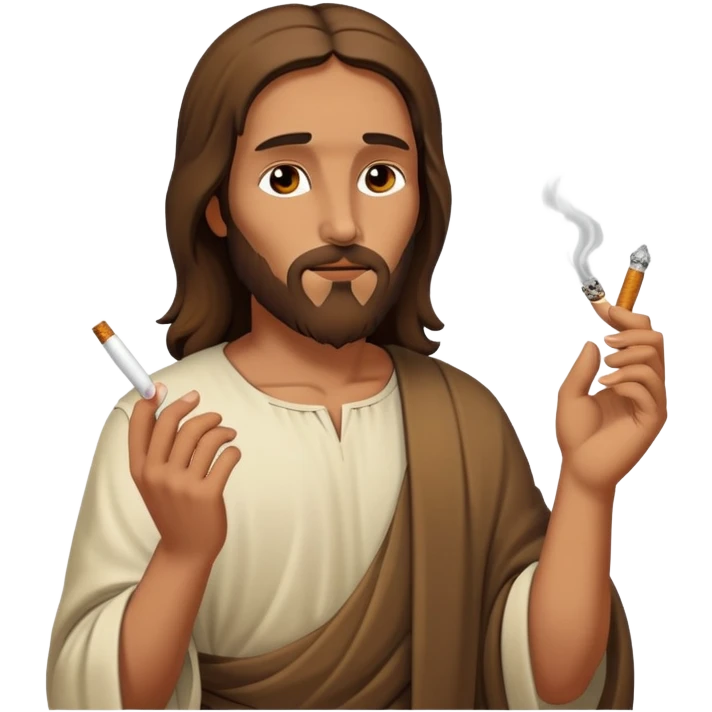 Jesus smoking a cigarette emoji