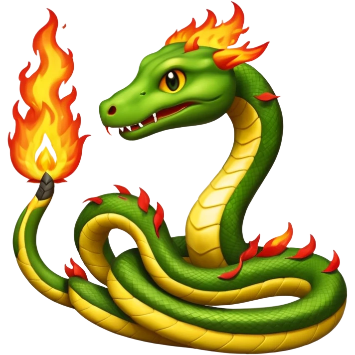 snake holding a draco with fire emoji