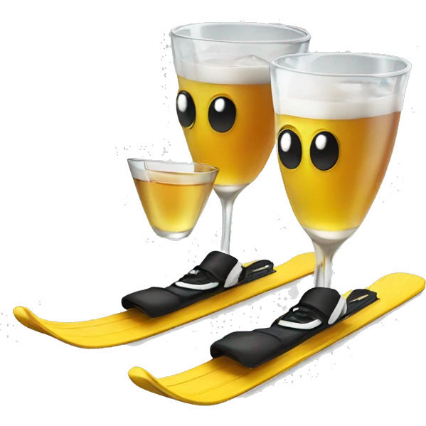 Ski with shot glasses on emoji