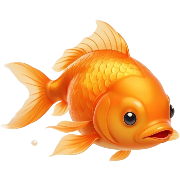 Meme-Worthy Cute Sleeping Orange Goldfish Portrait Emoji, Head resting peacefully with a contented smile, showcasing a streamlined, graceful body with a luxuriously soft vibrant orange hue, eyes closed in a serene, floating nap, Simplified yet hilariously adorable features, highly detailed, glowing with a soft, drowsy light, high shine, relaxed and utterly lovable, stylized with an air of playful laziness, bright and heartwarming, soft glowing outline, capturing the essence of a comically sleepy goldfish, so meme-worthy it feels like it could instantly become the next viral sensation of adorable slumber! emoji