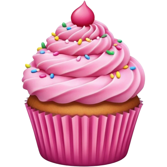 cupcake with pink icing emoji