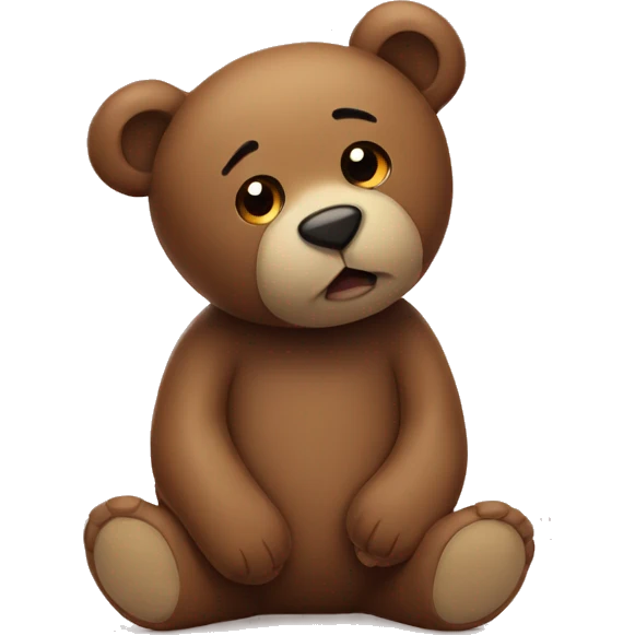 A tired teddy bear emoji