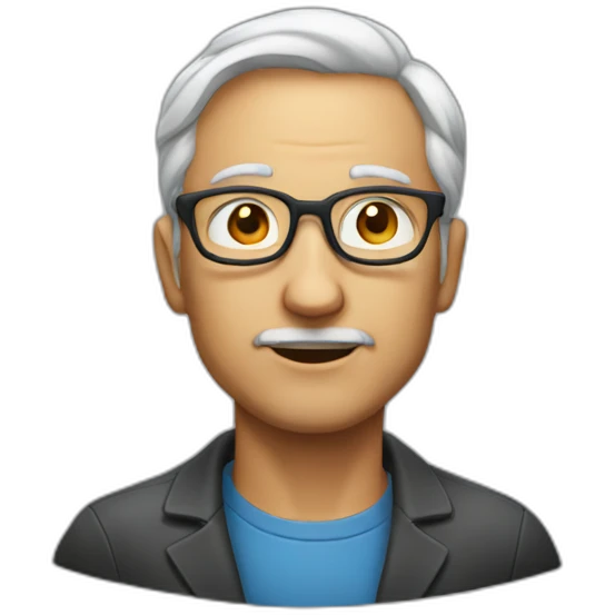 scientific man 40 year without glasses emoji