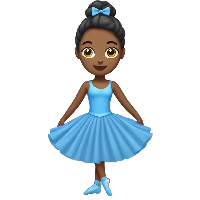 A ballerina with blue skirt emoji