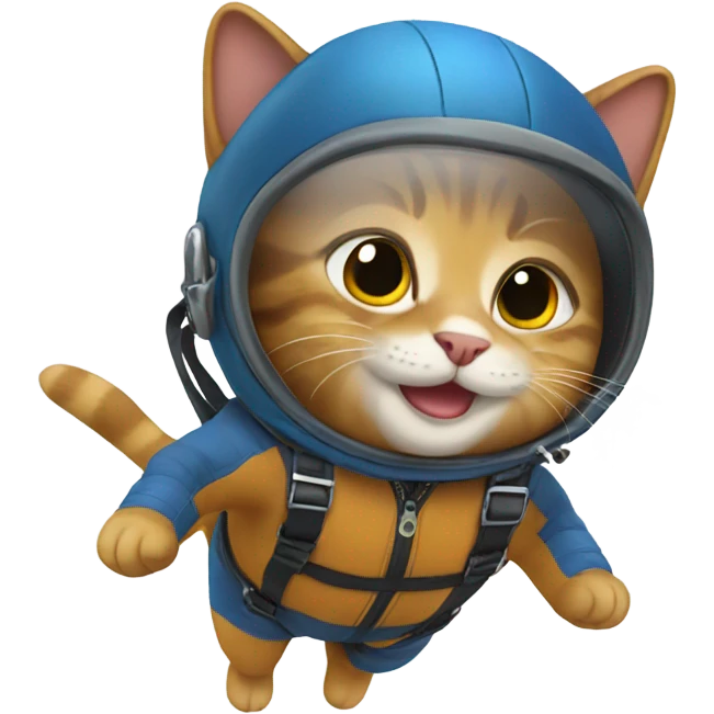 Cat skydiving  emoji