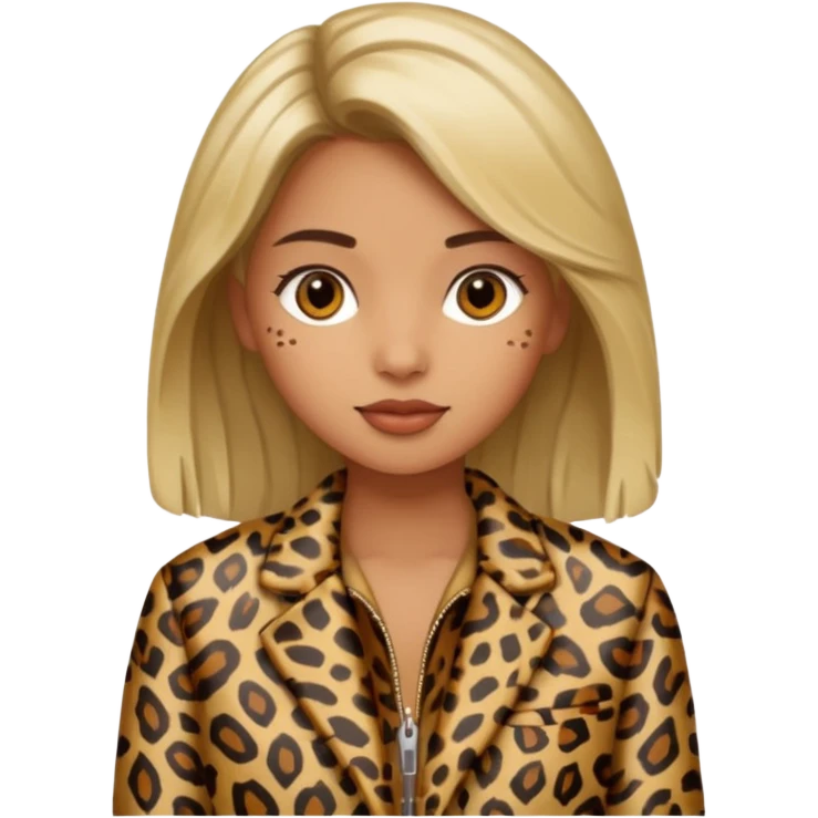 Girl with animal print jacket emoji