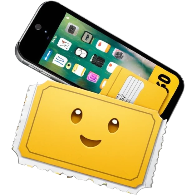 yellow card ticket iPhone style emoji
