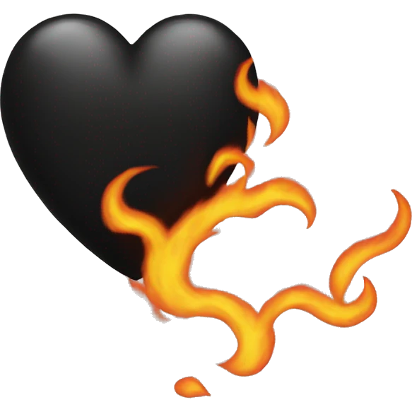 Black heart on fire emoji