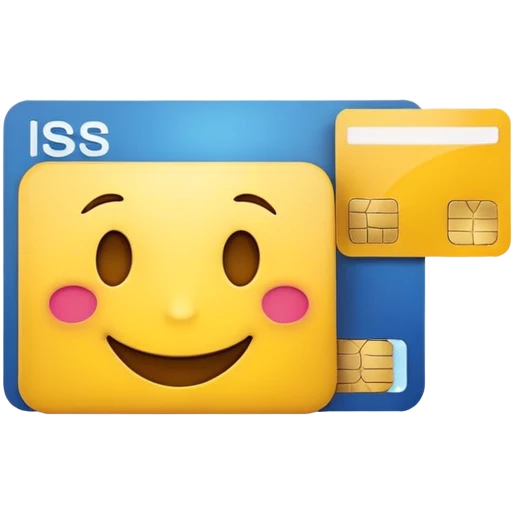 Happy emoji with a credit card emoji