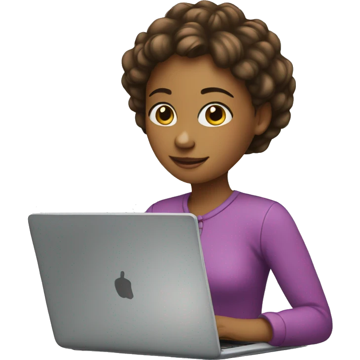 girl profile with laptop  emoji