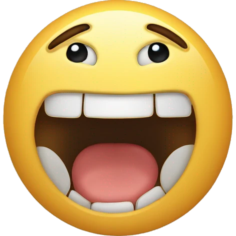 Emoji with wide eyes, open mouth, and hands near throat, showing discomfort. emoji