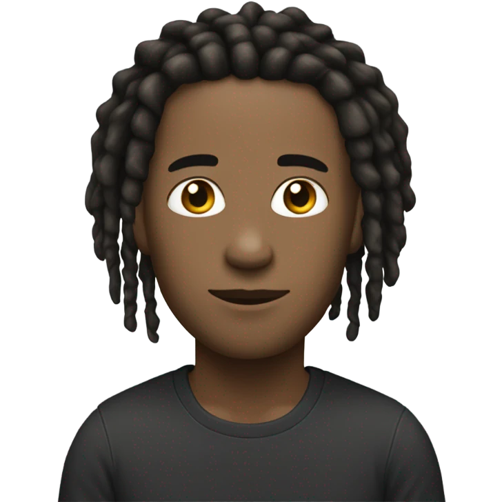 light skin black guy with small dreads emoji
