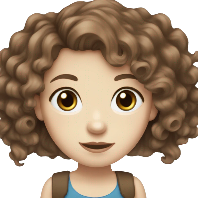 girl with brown wavy hair, blue eyes an pale skin emoji