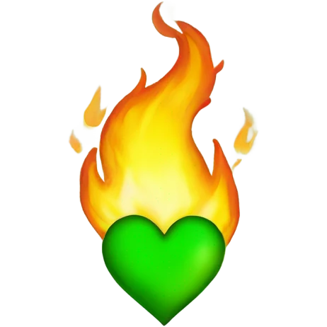 Burning green heart emoji