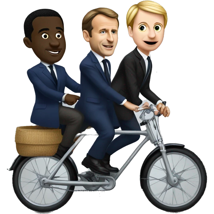 Faure Gnassingbe and Macron  on bike emoji