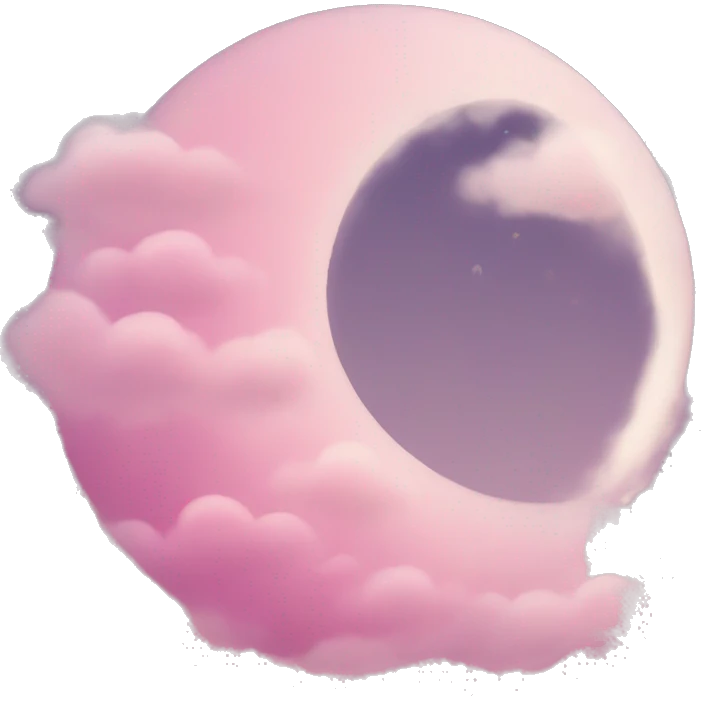 White Crescent moon and pink clouds emoji