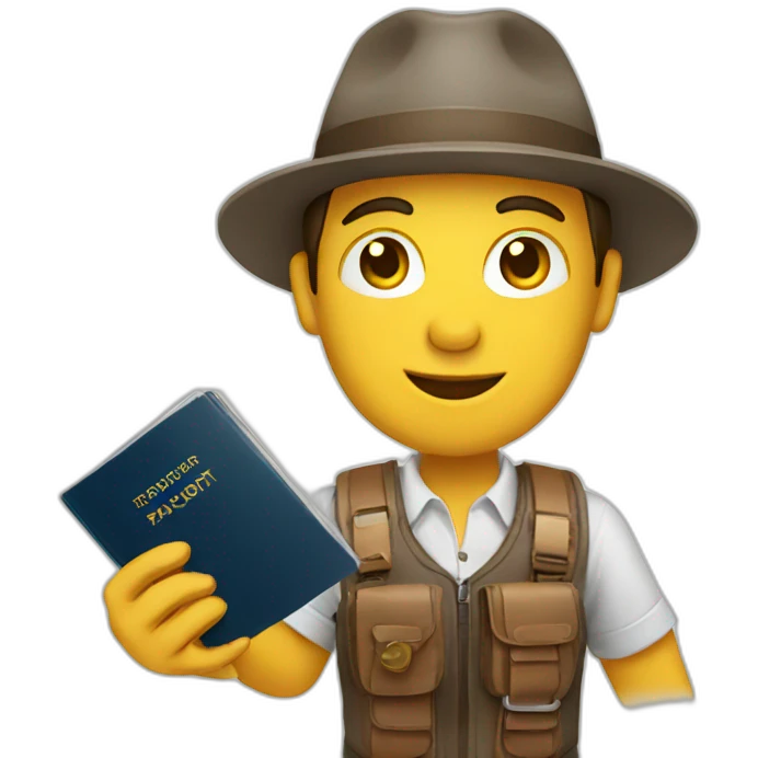 traveller holding your passport emoji