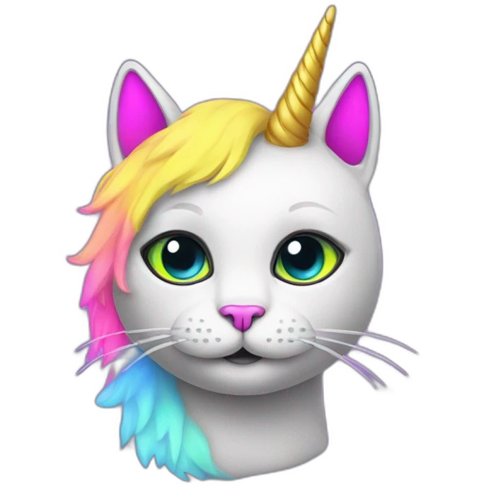 cat unicorn neon emoji