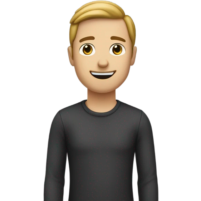Ein Mann mit schwarzen kleinem bart macht seine rechte hand 120gtad emoji