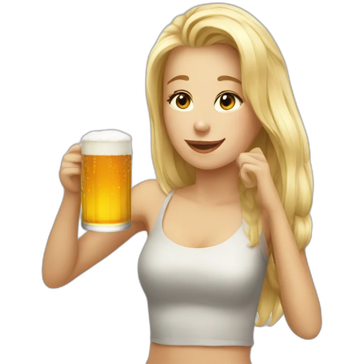 Blondevgirl drinking beer emoji