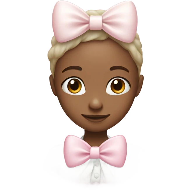 Pastel pink heart with white bow emoji