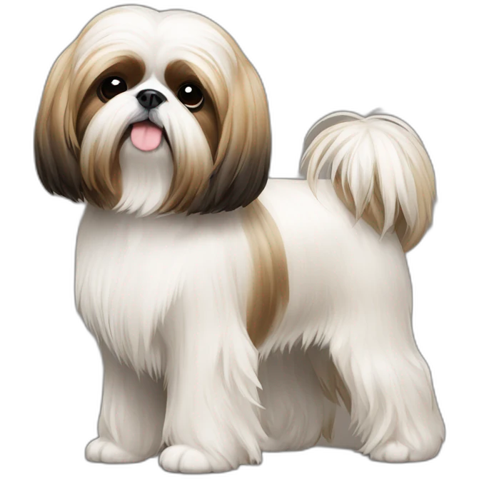 Dog Shih Tzu with long wool full-height  emoji