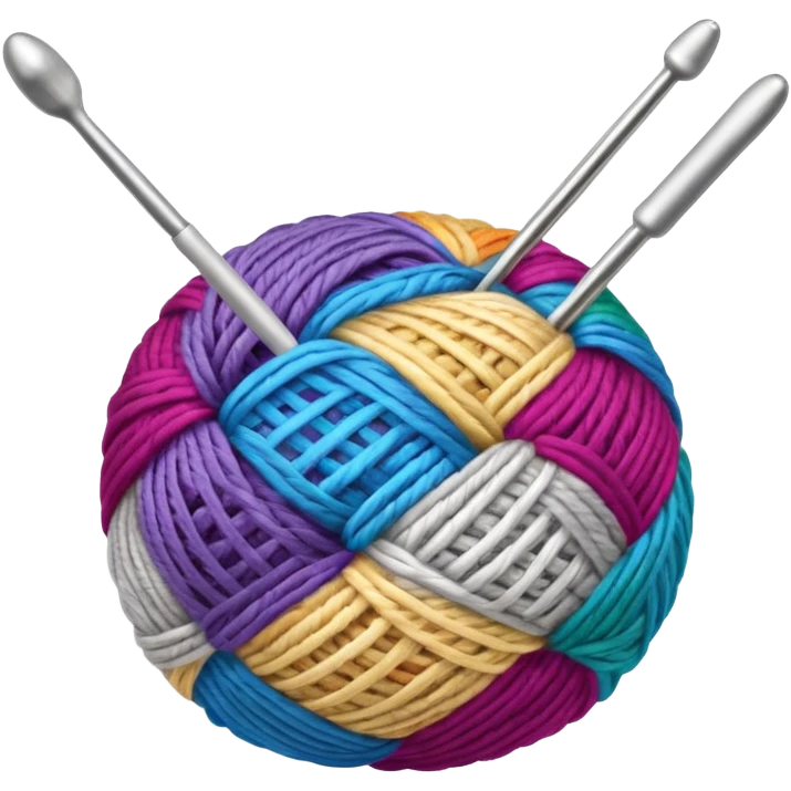 crochet yarn ball with hook emoji