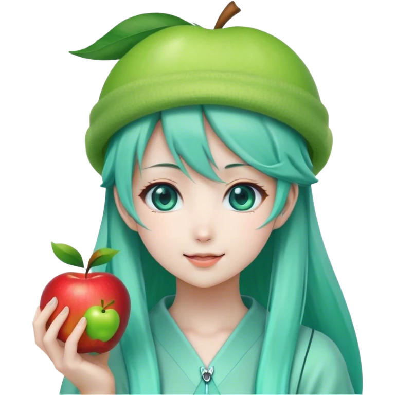 miku emoji hatsune miku. realistic apple emoji style. emoji