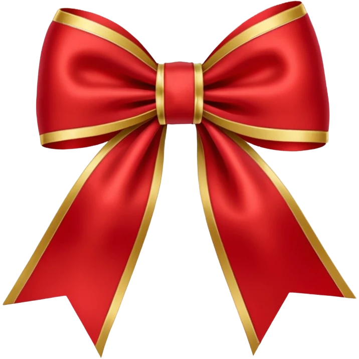 Red christmas bow with gold emoji