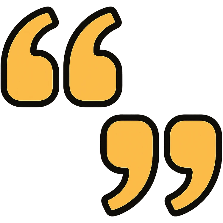 quotes icon in gold and black, modern Instagram look emoji