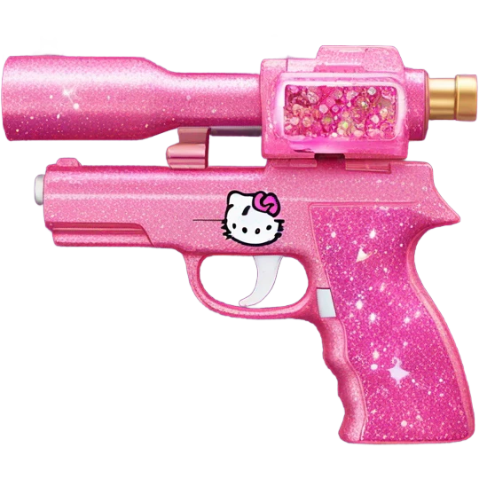 Pink sparkly, hello Kitty gun emoji