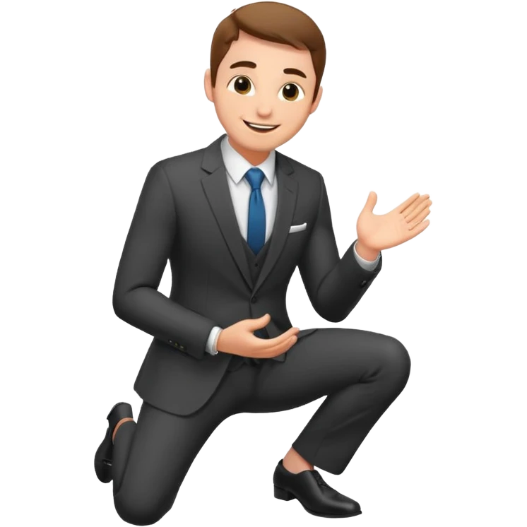 man kneeling and asking for marriage emoji