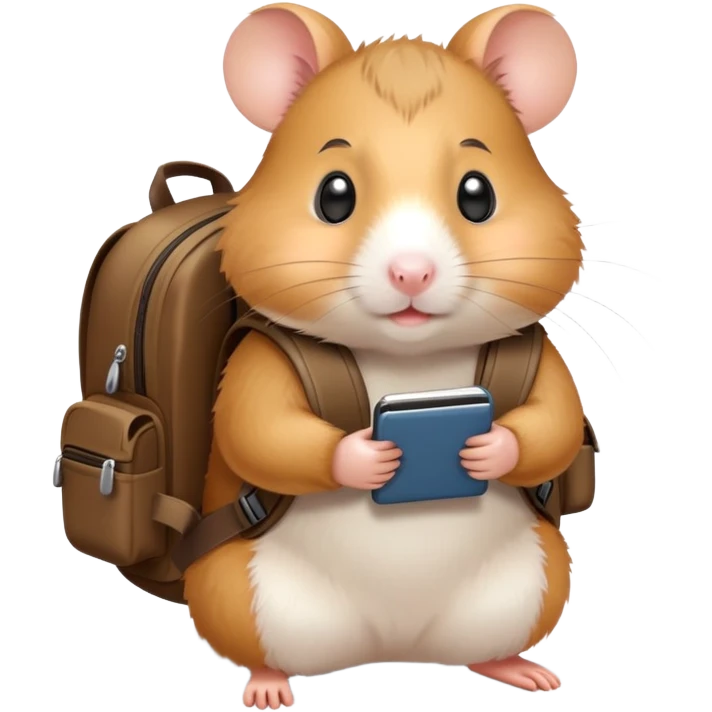Hamster with backpack emoji