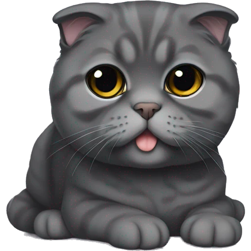 dark gray Scottish fold emoji