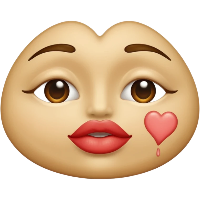 beige kiss mark emoji