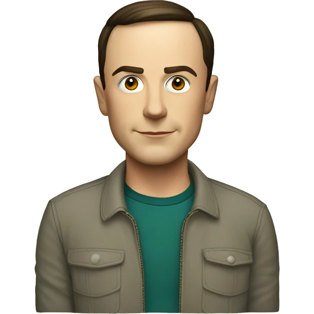 Sheldon Cooper com roupa vemelha emoji