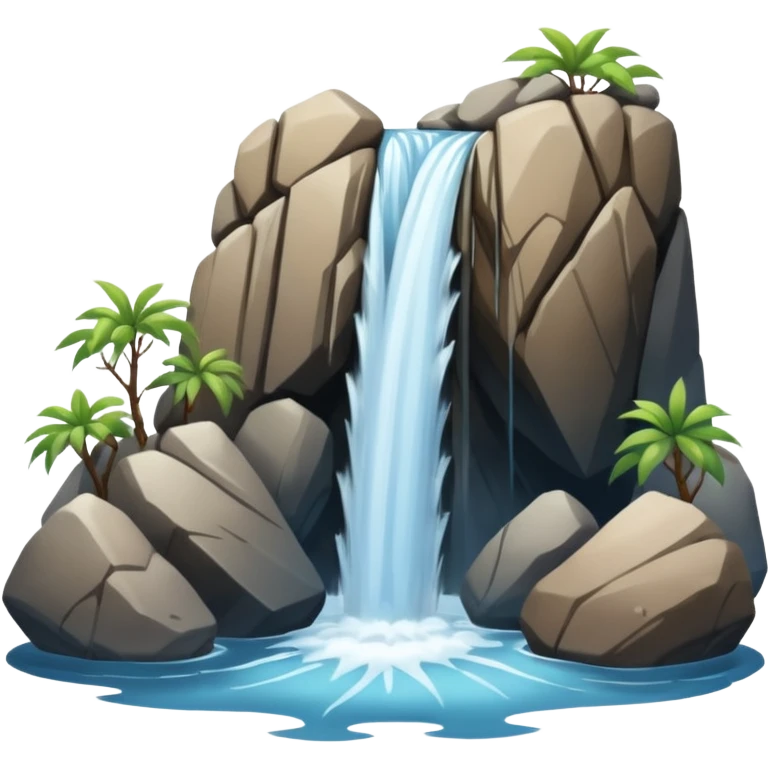 waterfall with rocks and no plants emoji