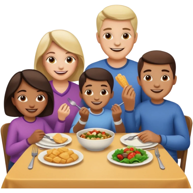 family having dinner emoji