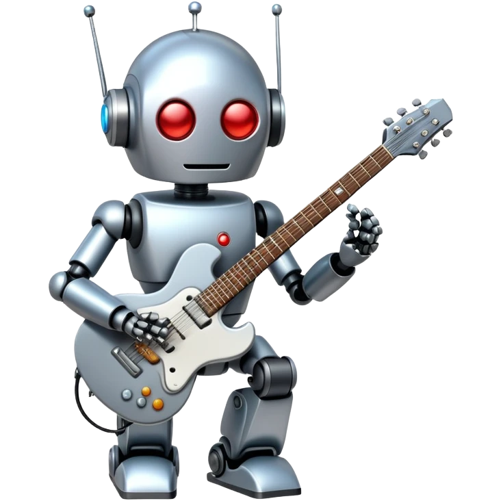 Robot playing guitar emoji