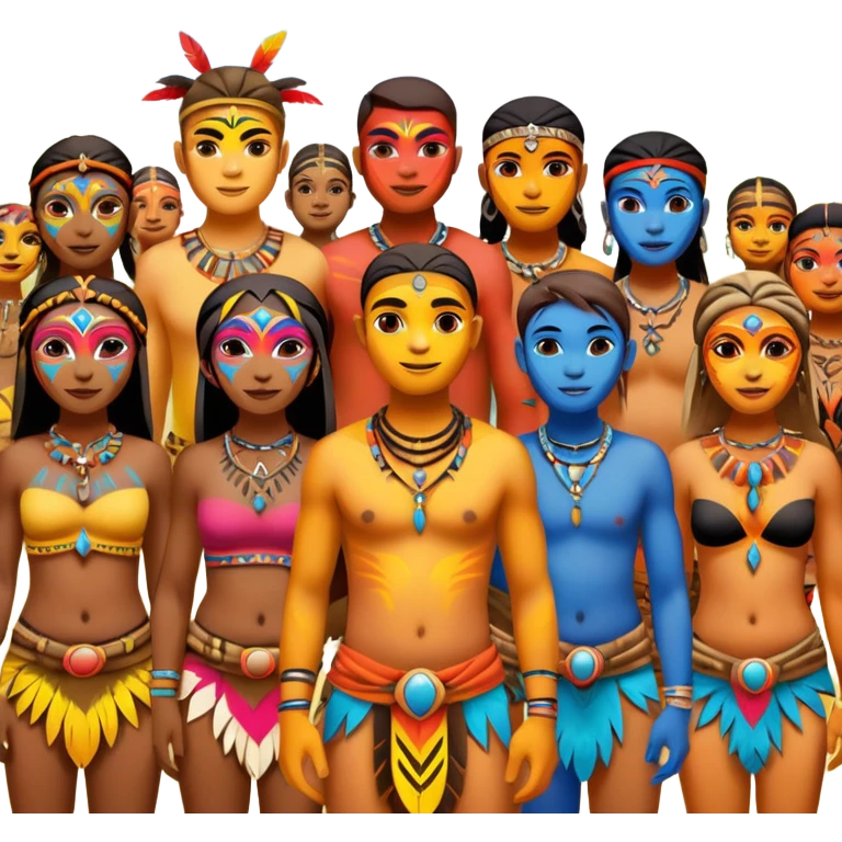 tribals in tribal colors festival time emoji