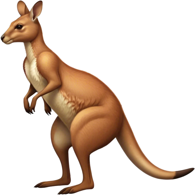Full-body Australian Kangaroo – Cinematic-realistic Australian kangaroo, jumping with powerful hind legs and a muscular tail for balance. Its reddish-brown fur glows under the golden sunlight, ears perked and eyes alert.  emoji