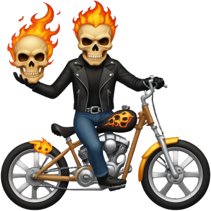 Give me a gost rider riding in a bike emoji emoji
