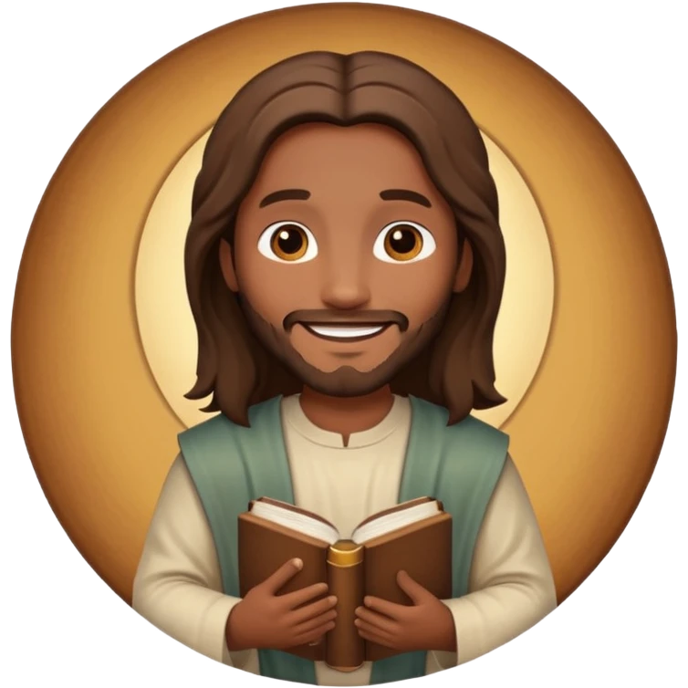 Jesus with bible circle avatar high quality emoji emoji
